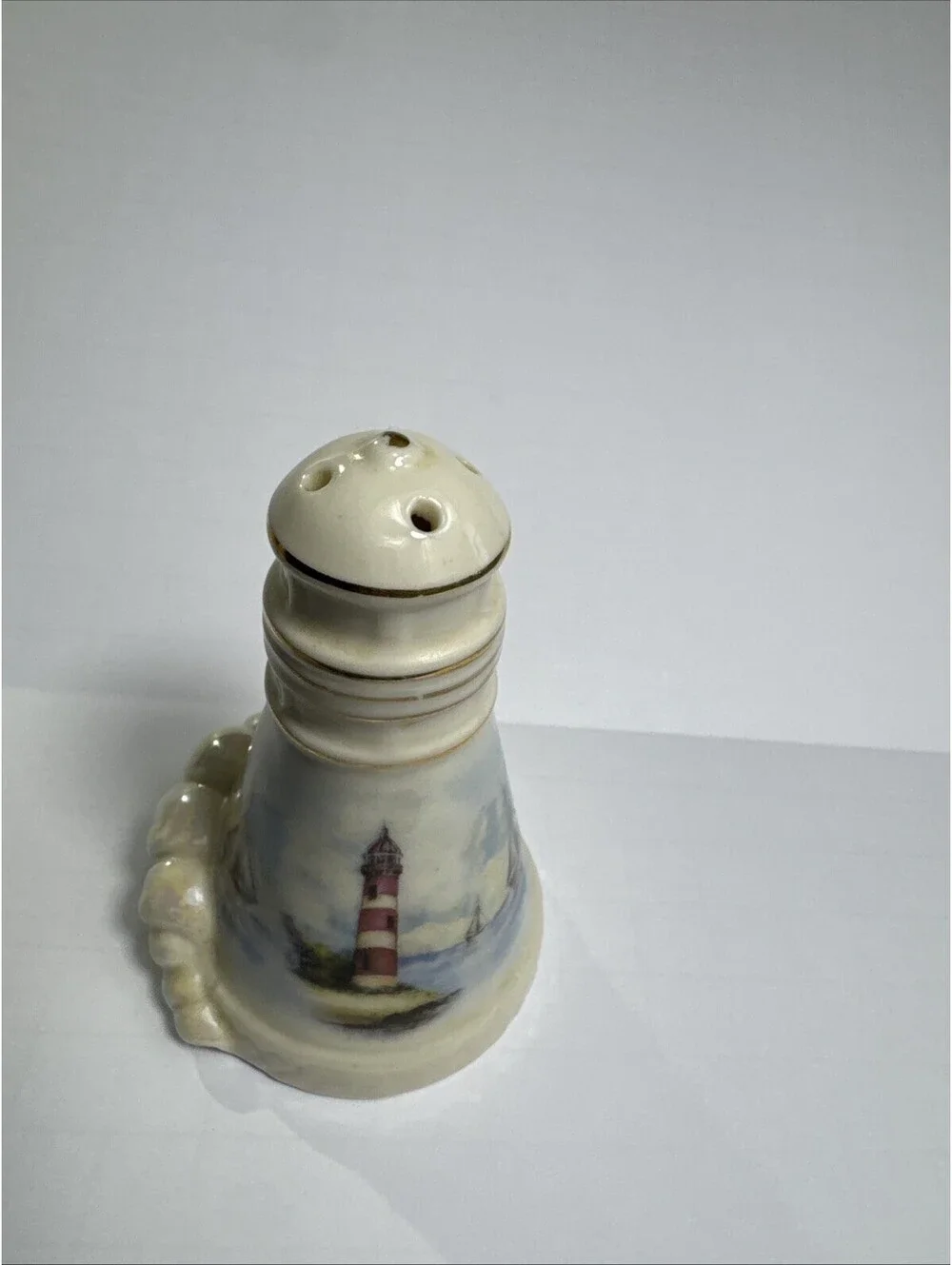 Giftco Lighthouse Shaped Ceramic Salt & Pepper Shaker Set Sailboat Nautical
